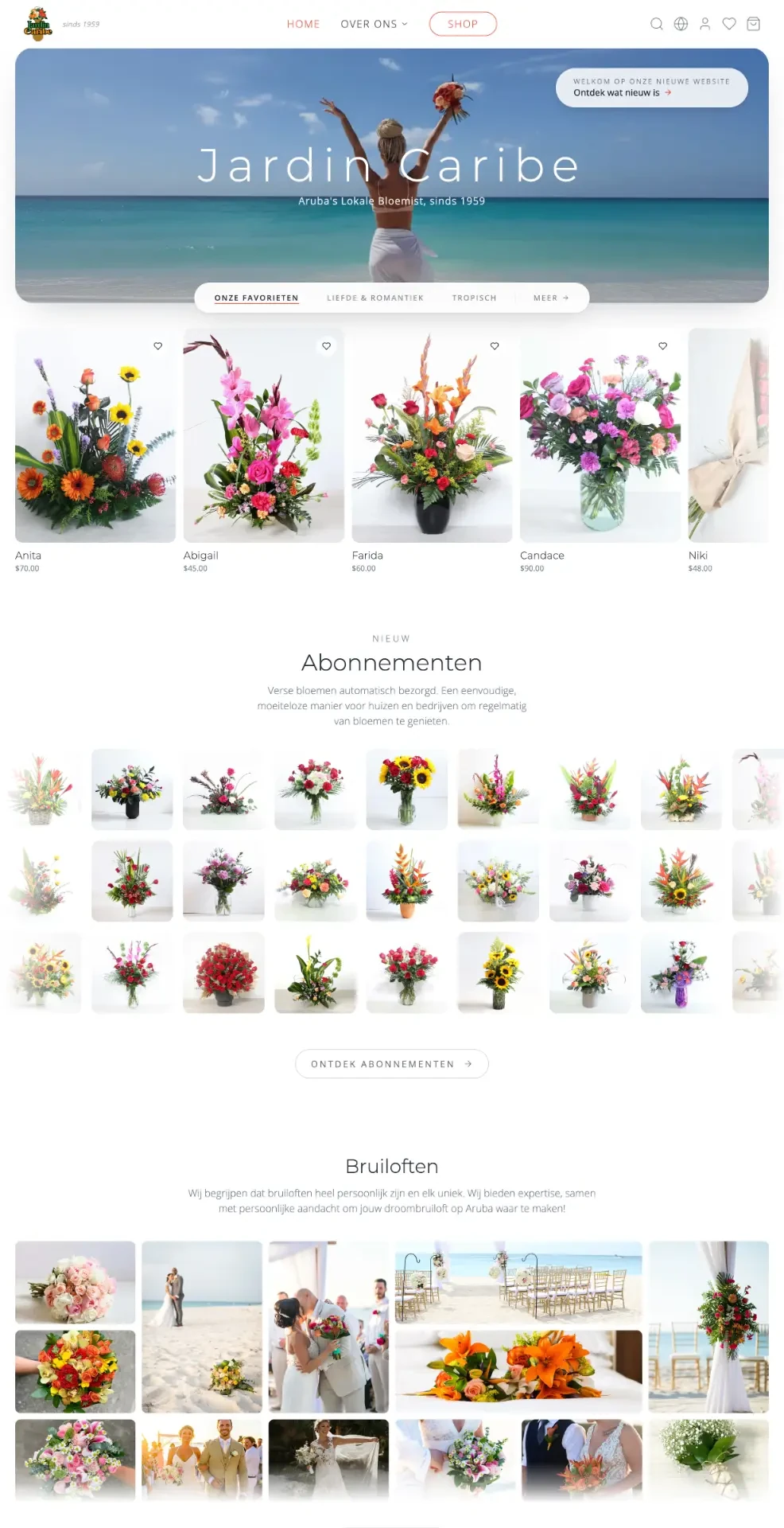 Jardin Caribe website preview